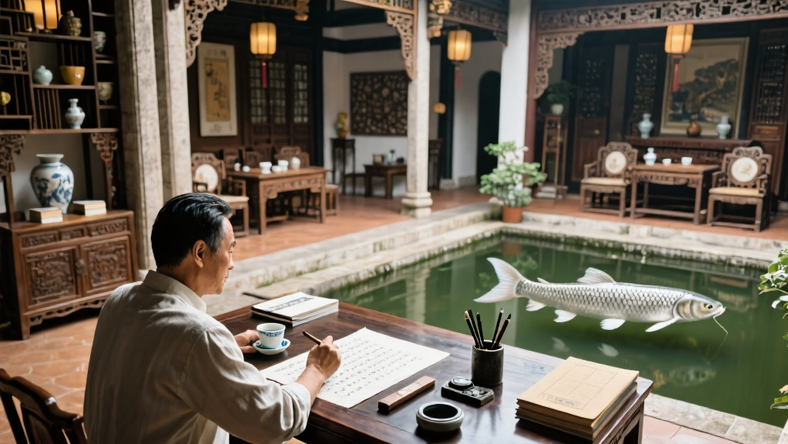 请问广东人,为什么水池里养的是银龙鱼?